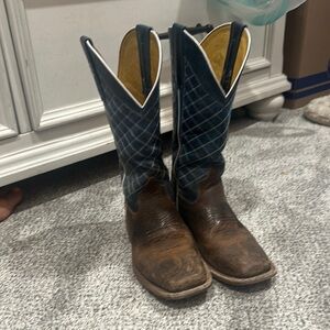 Anderson Bean Kids Boots in Blue and Brown